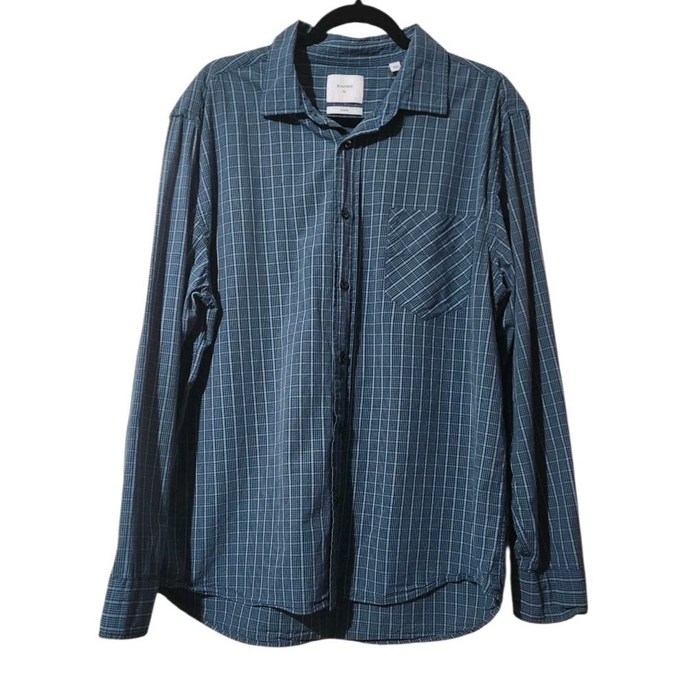 Billy Reid Mens Blue Preppy 100% Cotton Button Up Standard Shirt XL Pocket Basic